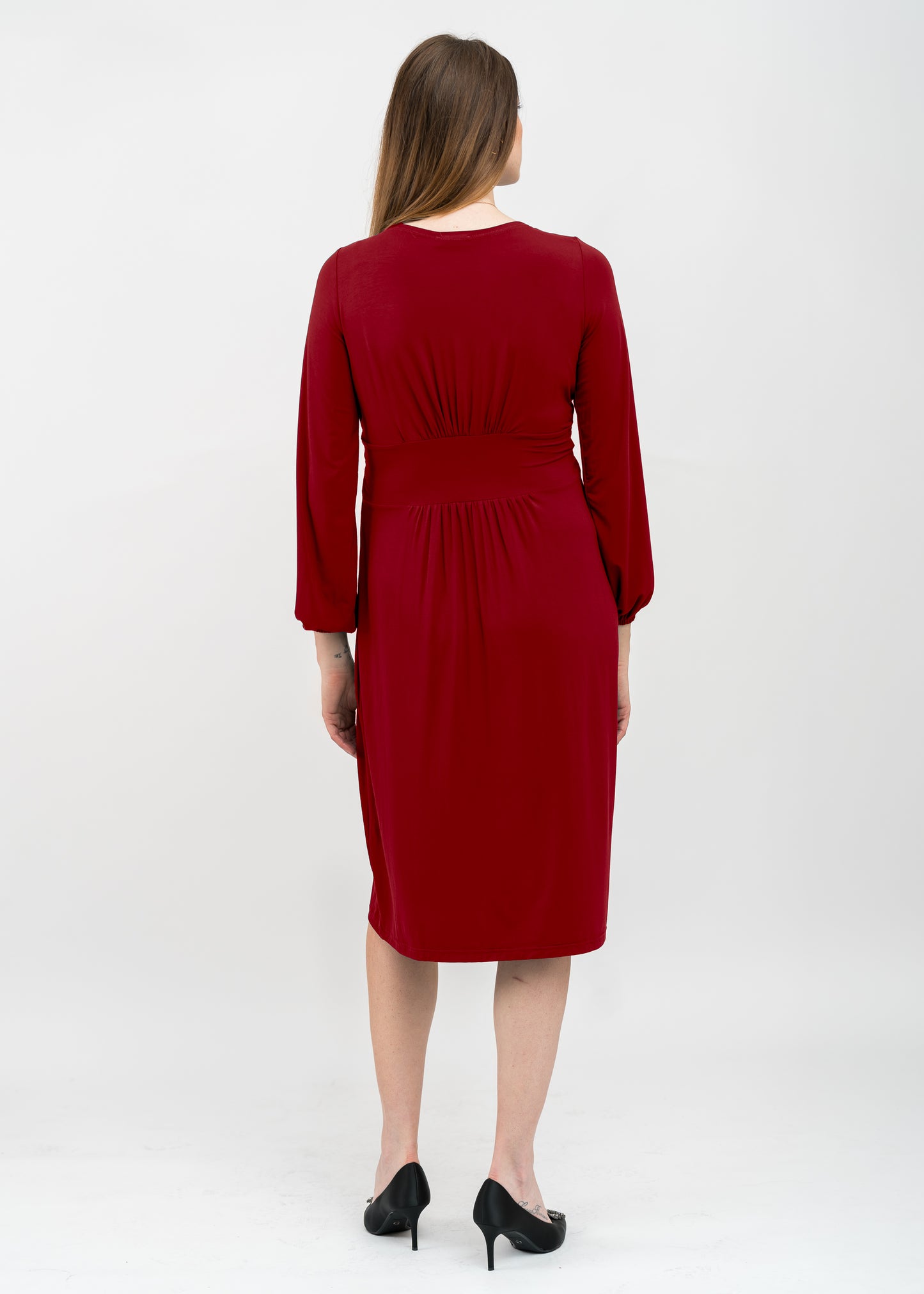 Umstands- und Stillkleid 2 in 1 mit Knoten  Rot