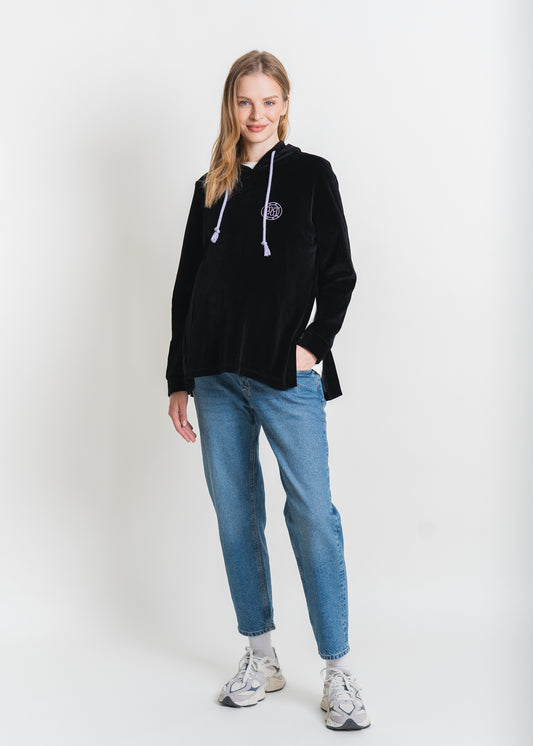 Umstands- und Still-Hoodie 2 in 1 schwarzer Samt