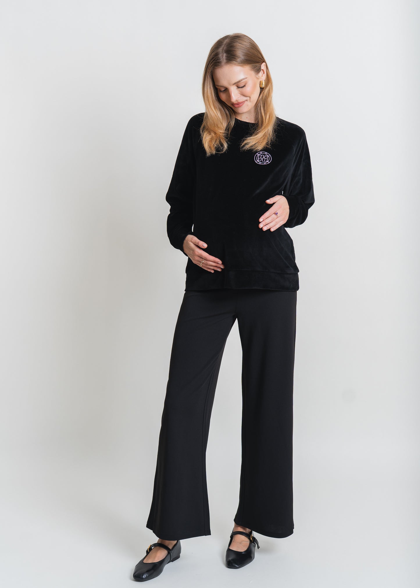 Umstands-Sweatshirt schwarzer Samt