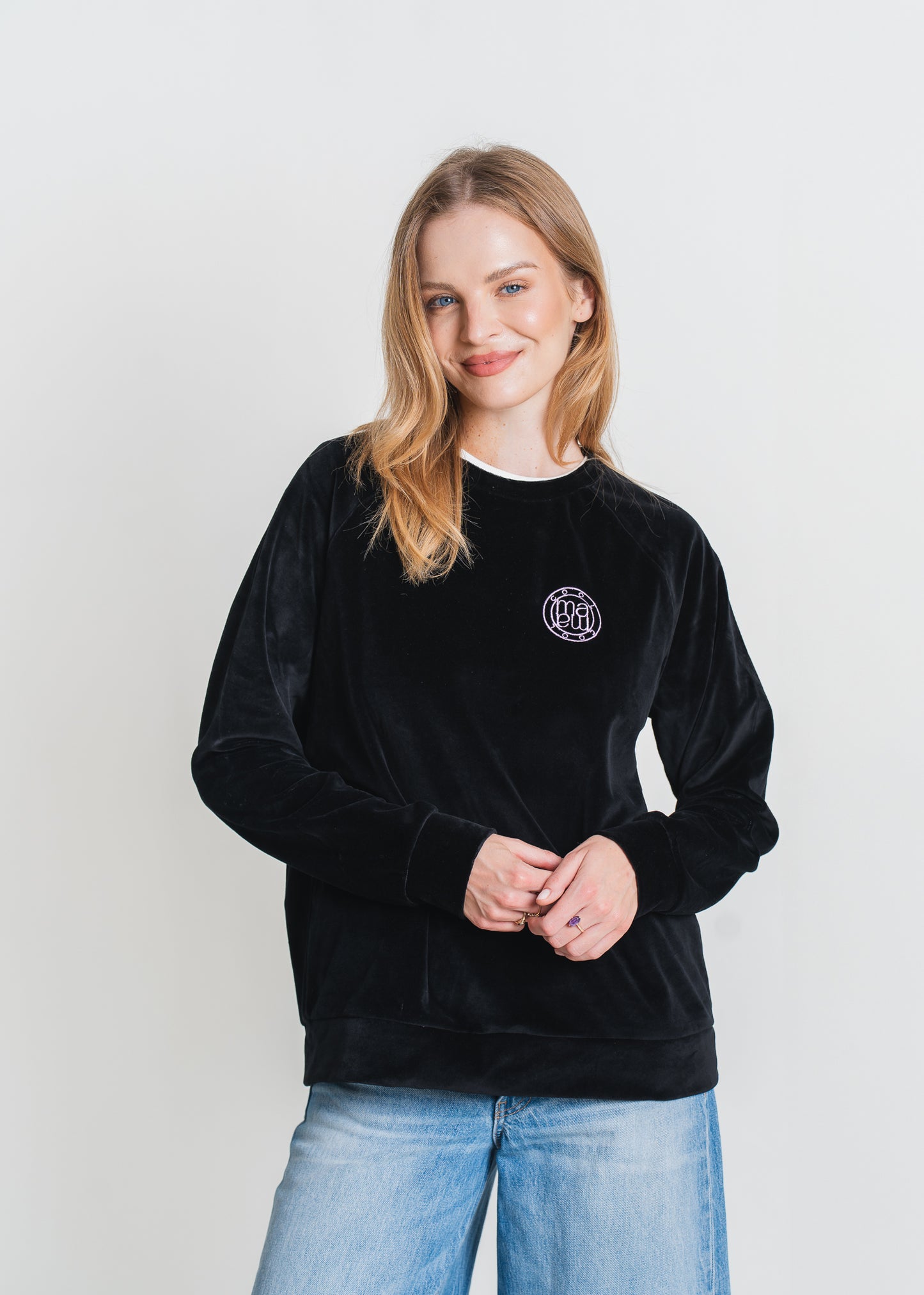 Umstands-Sweatshirt schwarzer Samt