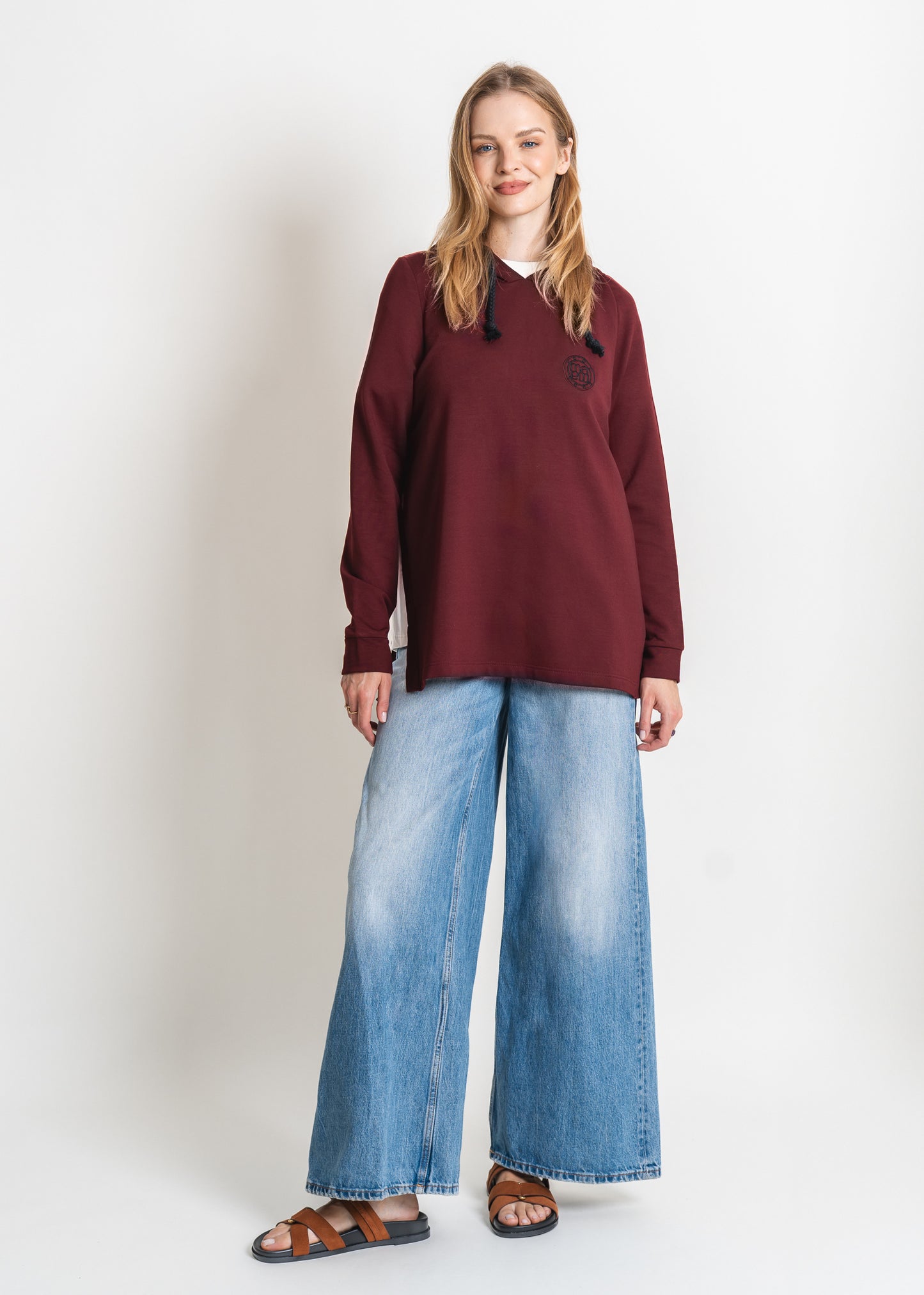 Mutterschaft & Stillen Hoodie 2 in 1 burgund