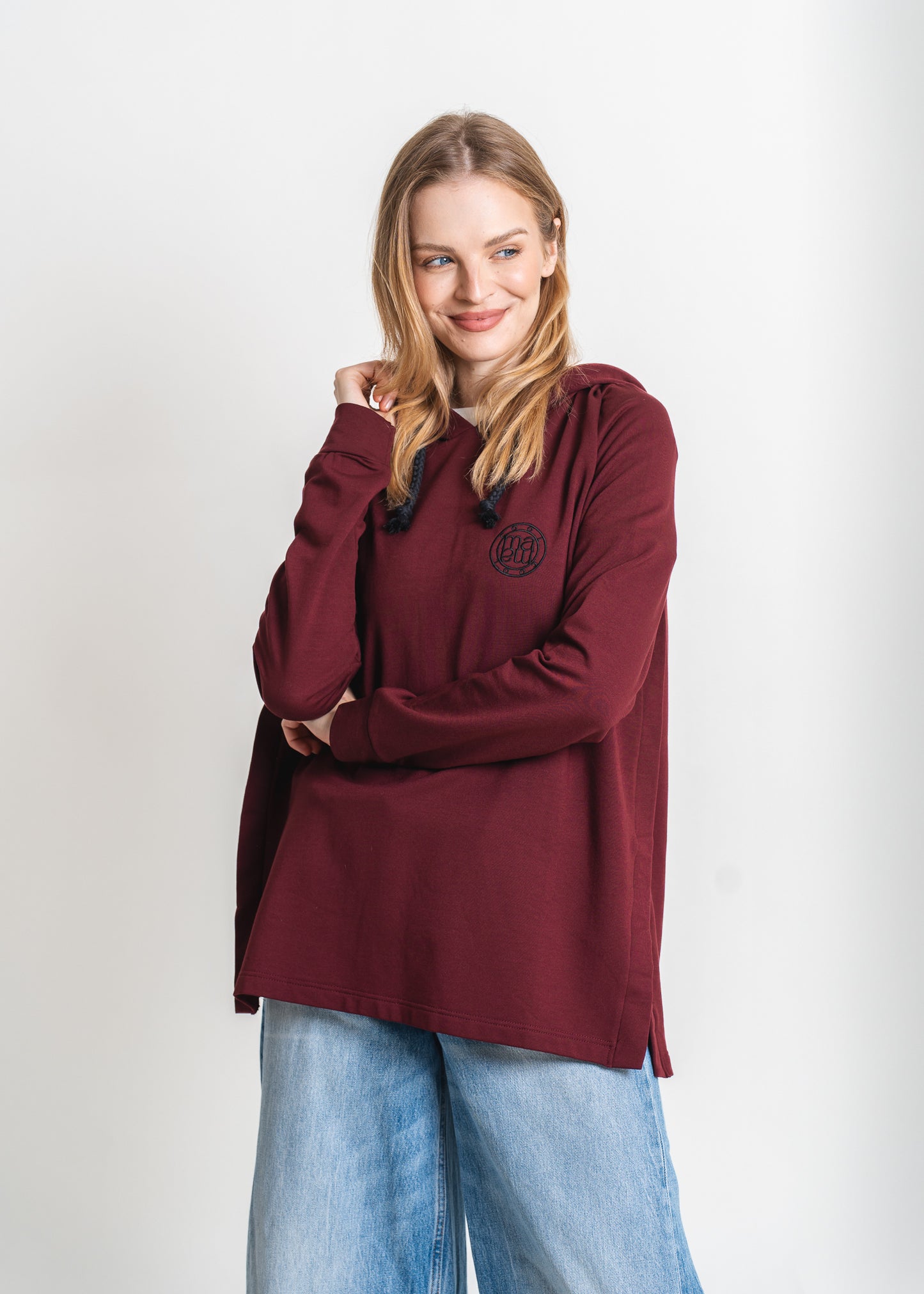 Mutterschaft & Stillen Hoodie 2 in 1 burgund