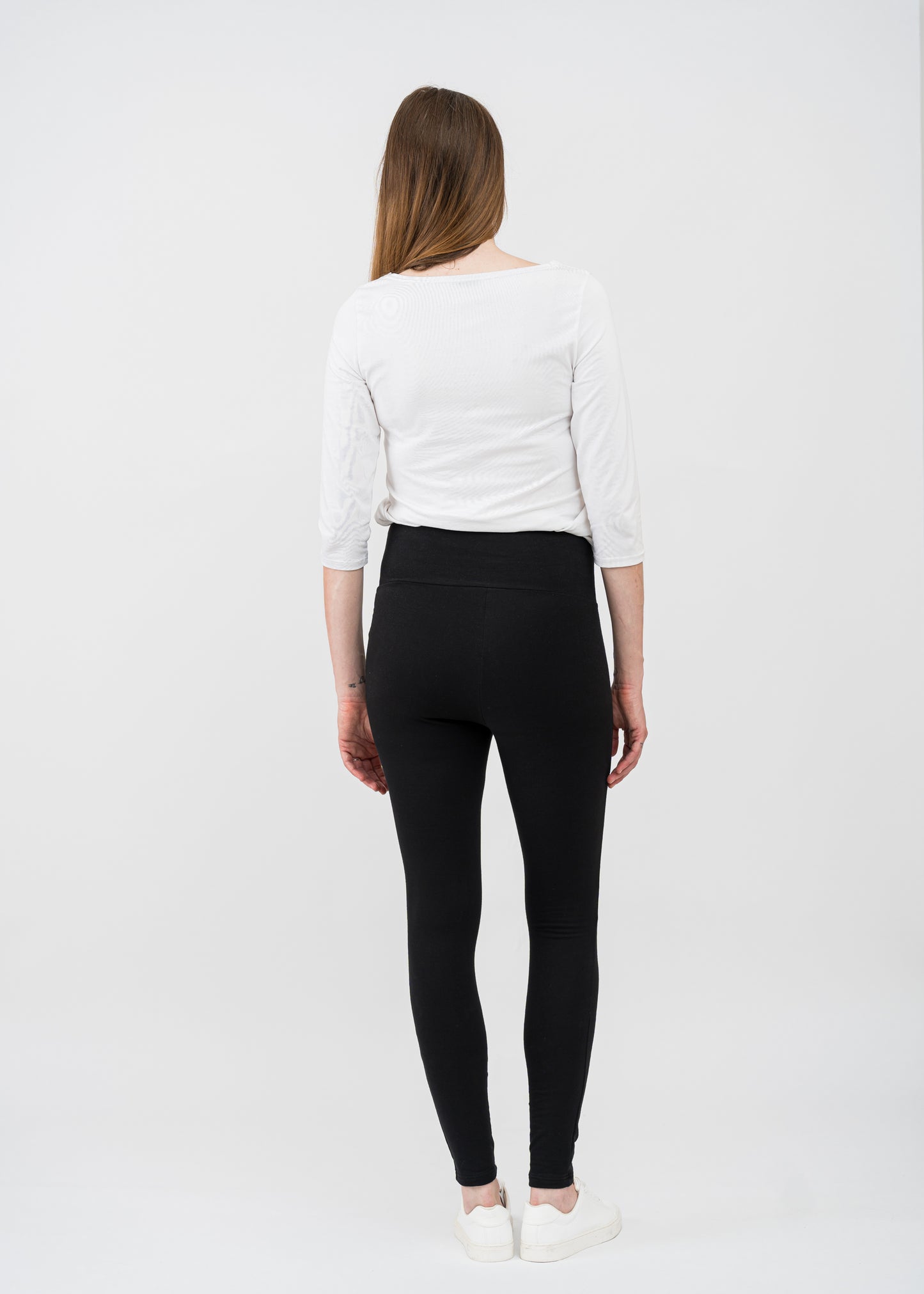 Schwarz Umstandsleggings Bio Baumwolle