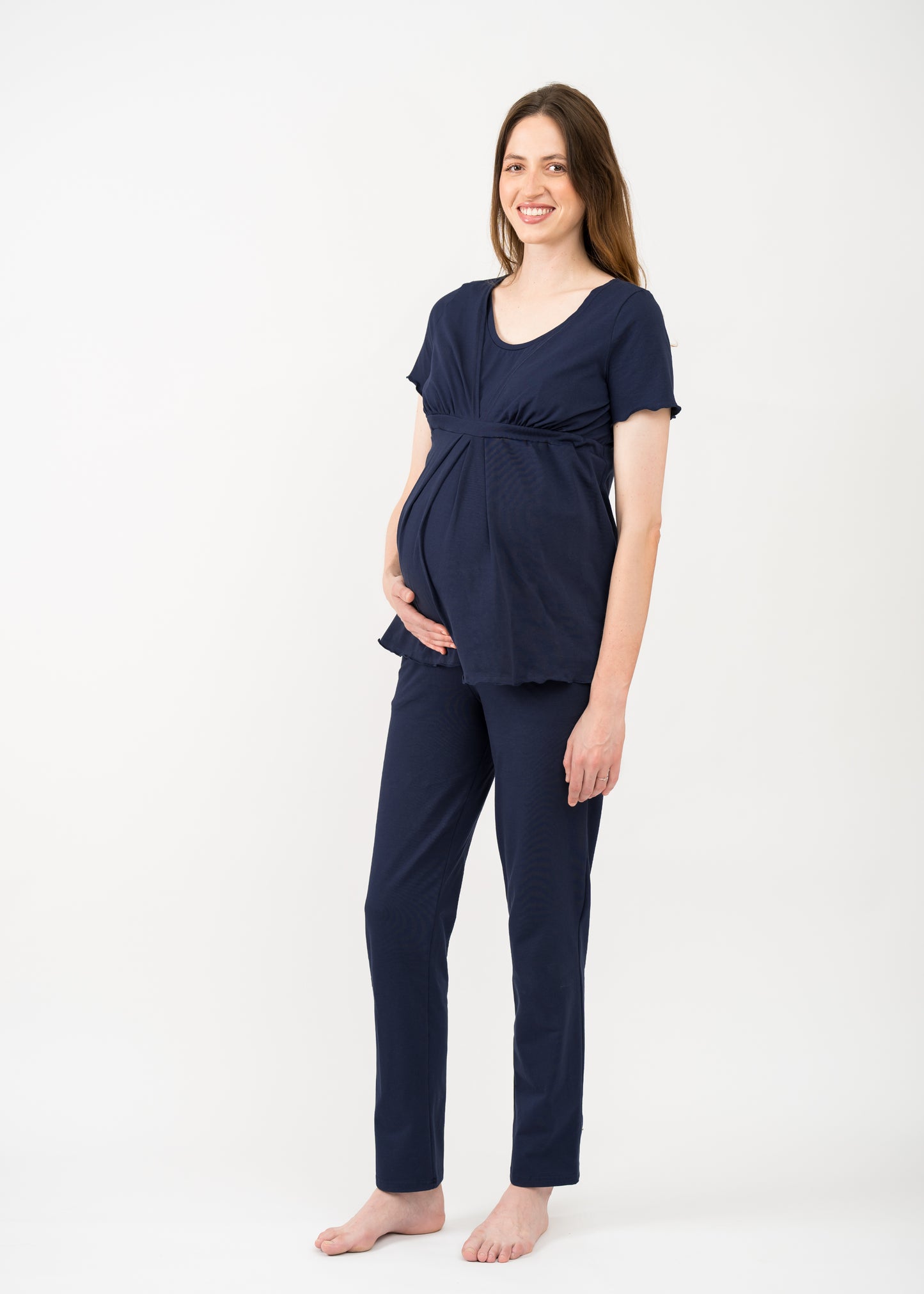 Umstands- und Still-Pyjama  2 in 1 Kurzarm marineblau
