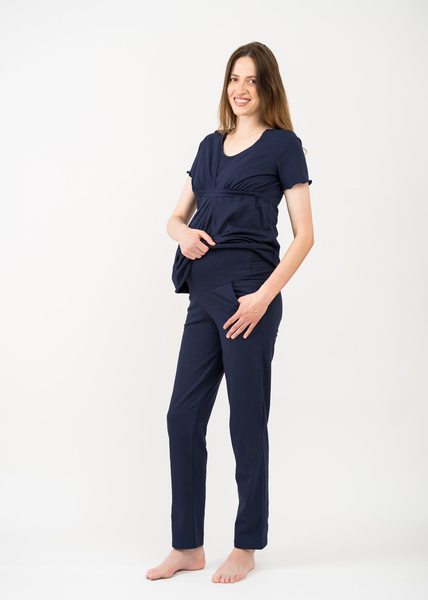 Umstands- und Still-Pyjama  2 in 1 Kurzarm marineblau