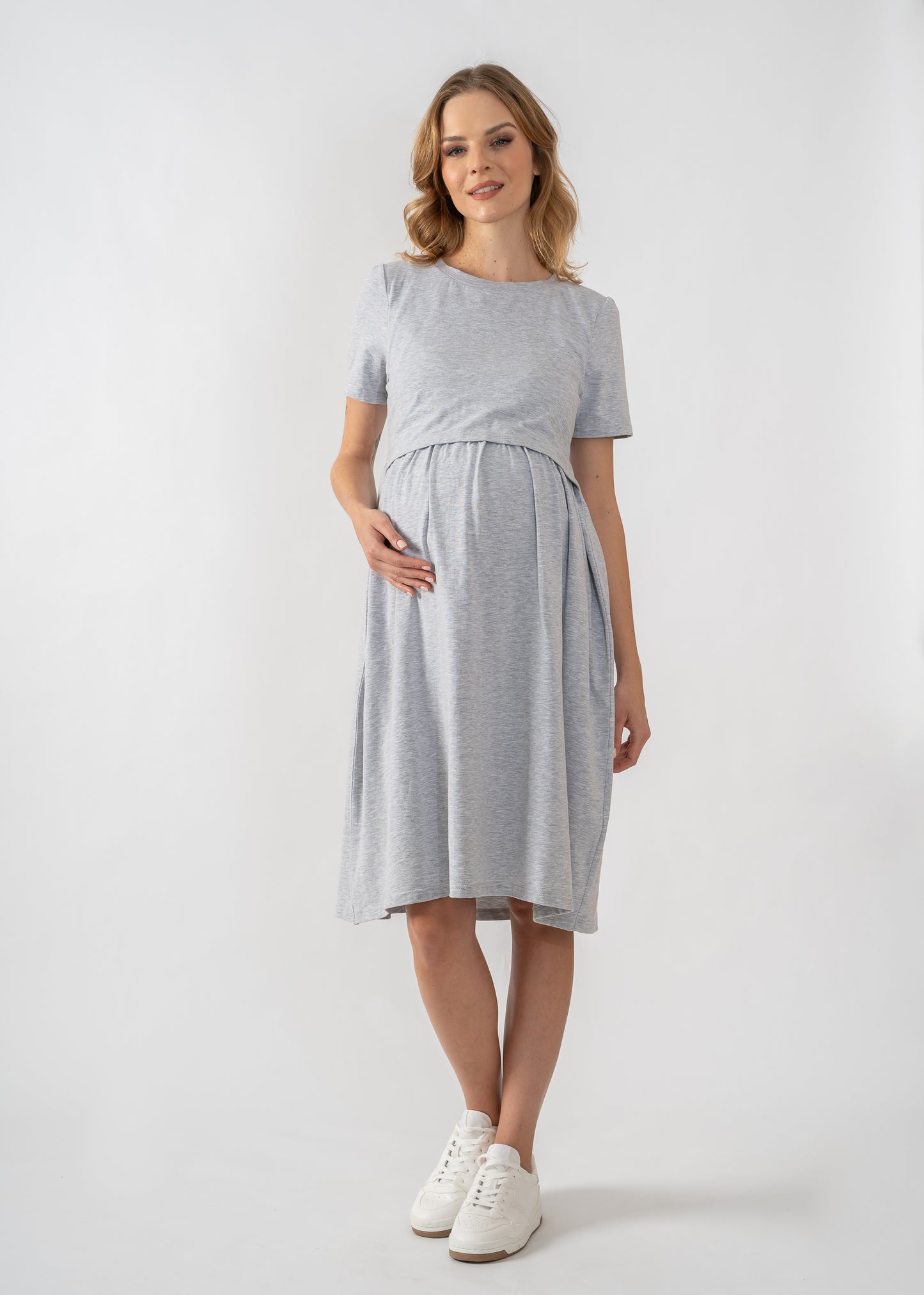 Stillkleid Grau Melange