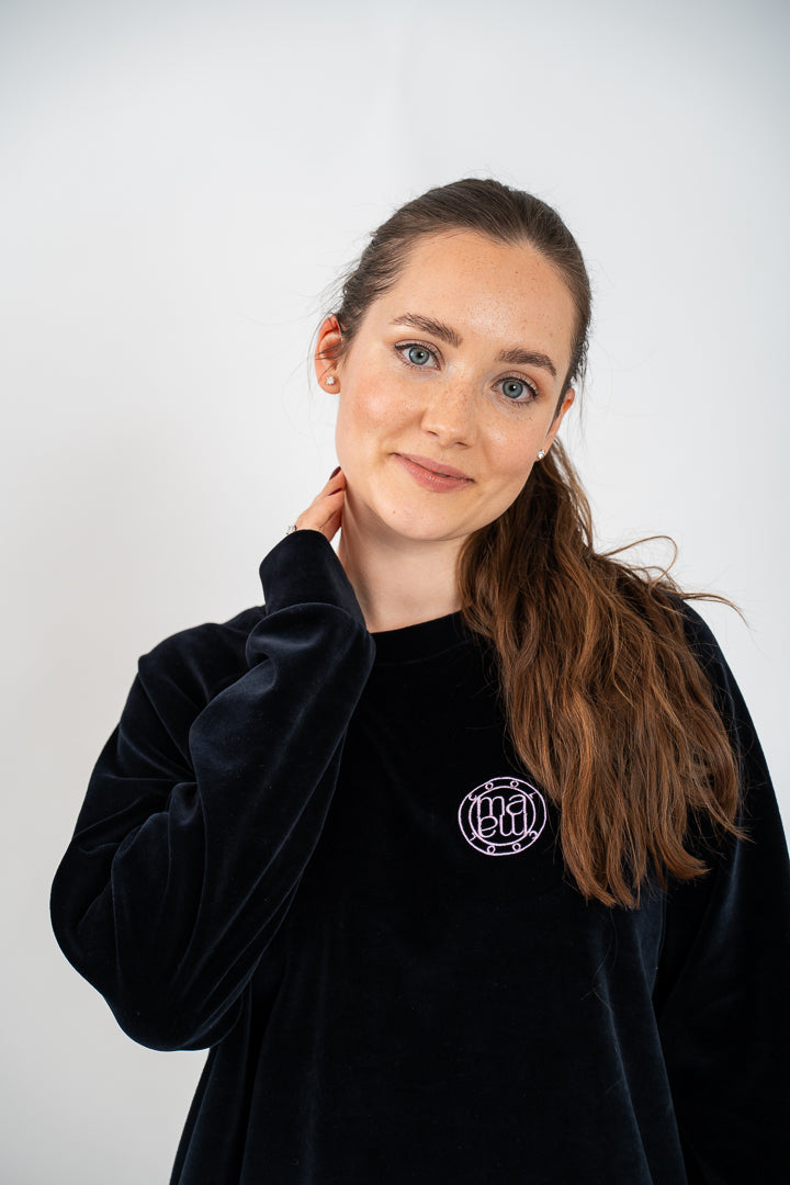 Umstands-Sweatshirt schwarzer Samt