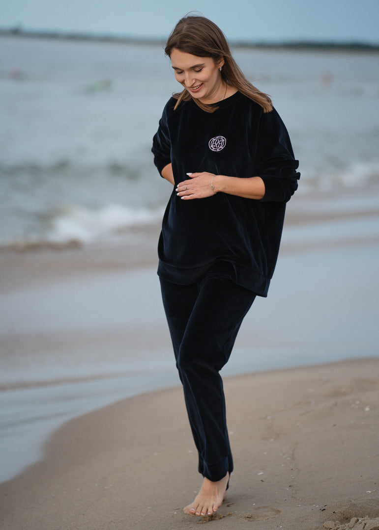 Umstands-Sweatshirt schwarzer Samt