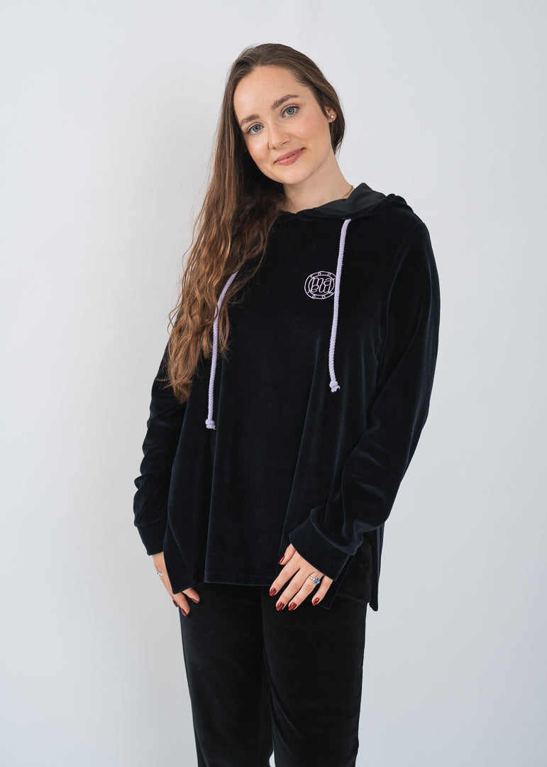 Umstands- und Still-Hoodie 2 in 1 schwarzer Samt